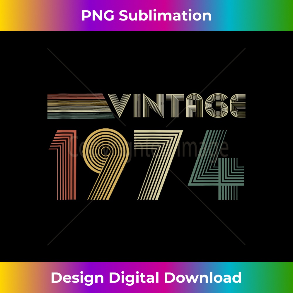 Vintage 1974, 1974 Birthday, 1974  1 - Creative Sublimation PNG Download