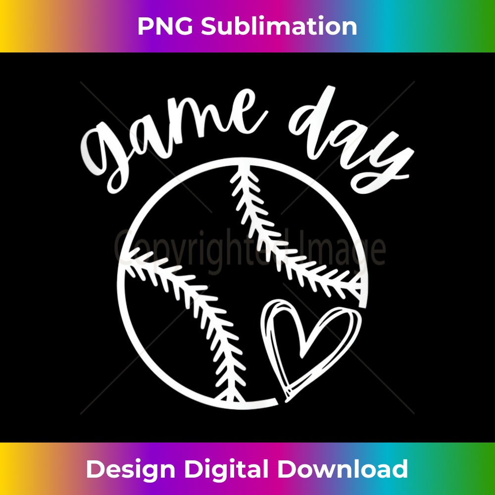 Game Day Softball Heart Love 's or Girls Baseball - High-Resolution PNG Sublimation File