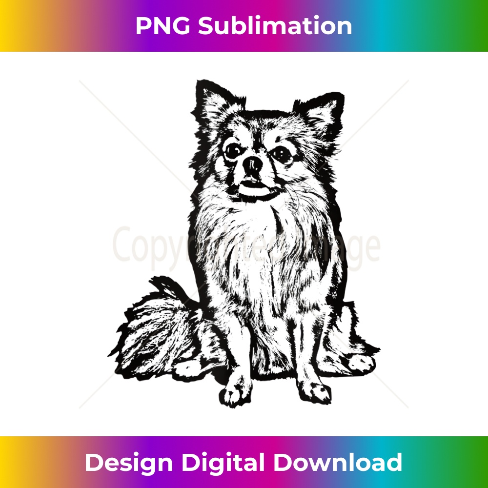 Chihuahua Long Hair Dog Lover Black For - PNG Transparent Sublimation File