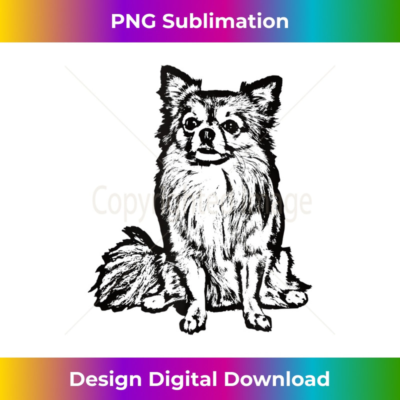 Chihuahua Long Hair Dog Lover Black For - PNG Transparent Sublimation File
