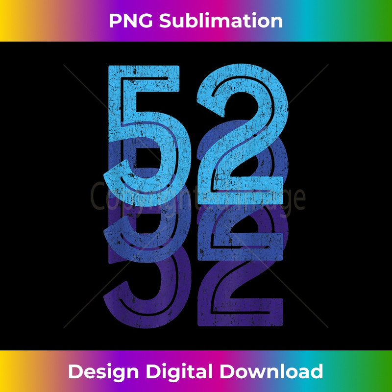 52 Lucky Number 52nd Year Birthday Age Sports Team - PNG Transparent Sublimation File