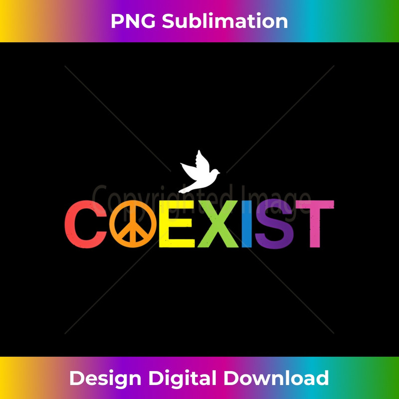 s Coexist Equality Dove Freedom LGBT Pride Rainbow 1 - Special Edition Sublimation PNG File