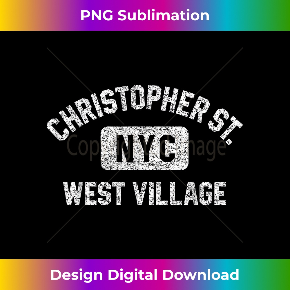 Christopher Street Village NY Gym Style Distress White Print - Signature Sublimation PNG File