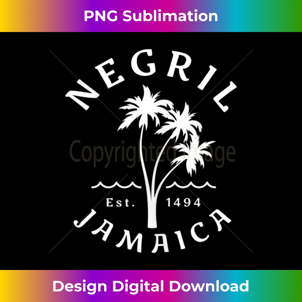 Unique Negril Beach Jamaica Original Palm Tree Novelty Art  1 - Aesthetic Sublimation Digital File