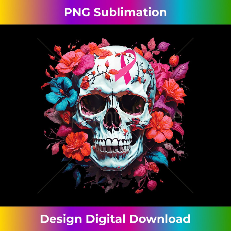 Breast Cancer Skull For Sugar Skull Pink Ribbon - Special Edition Sublimation PNG File