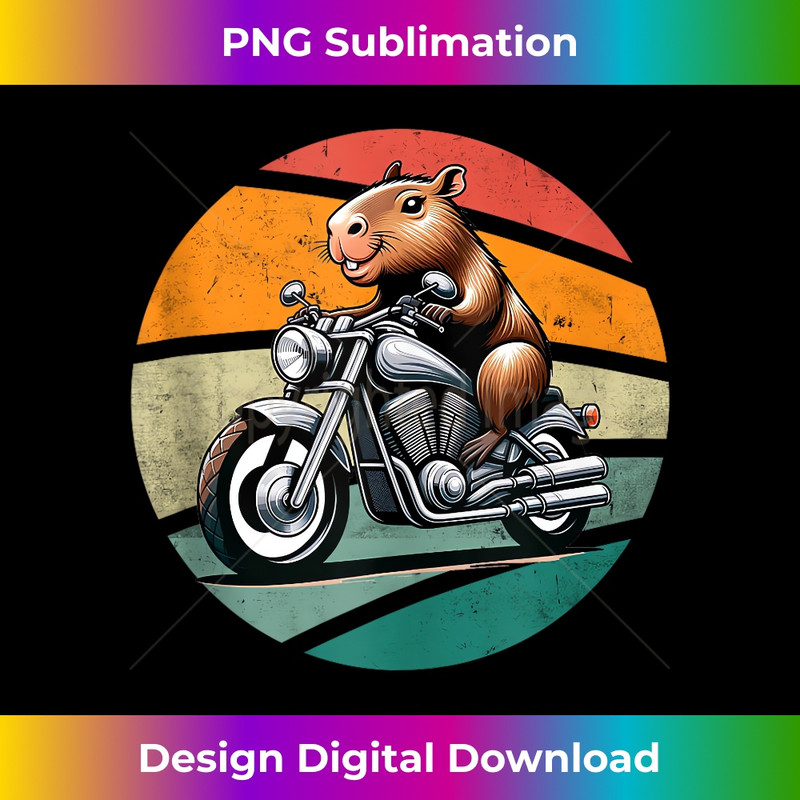 Funny Retro Capybara Motorcycle Lover Graphic - Creative Sublimation PNG Download