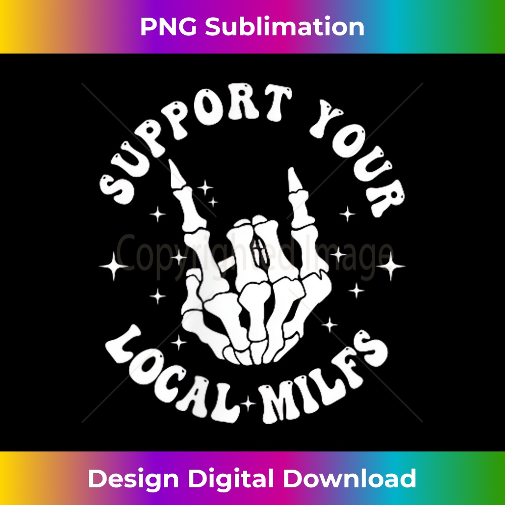 Support Your Local Milfs Groovy Front & Back Funny 1 - Decorative Sublimation PNG File