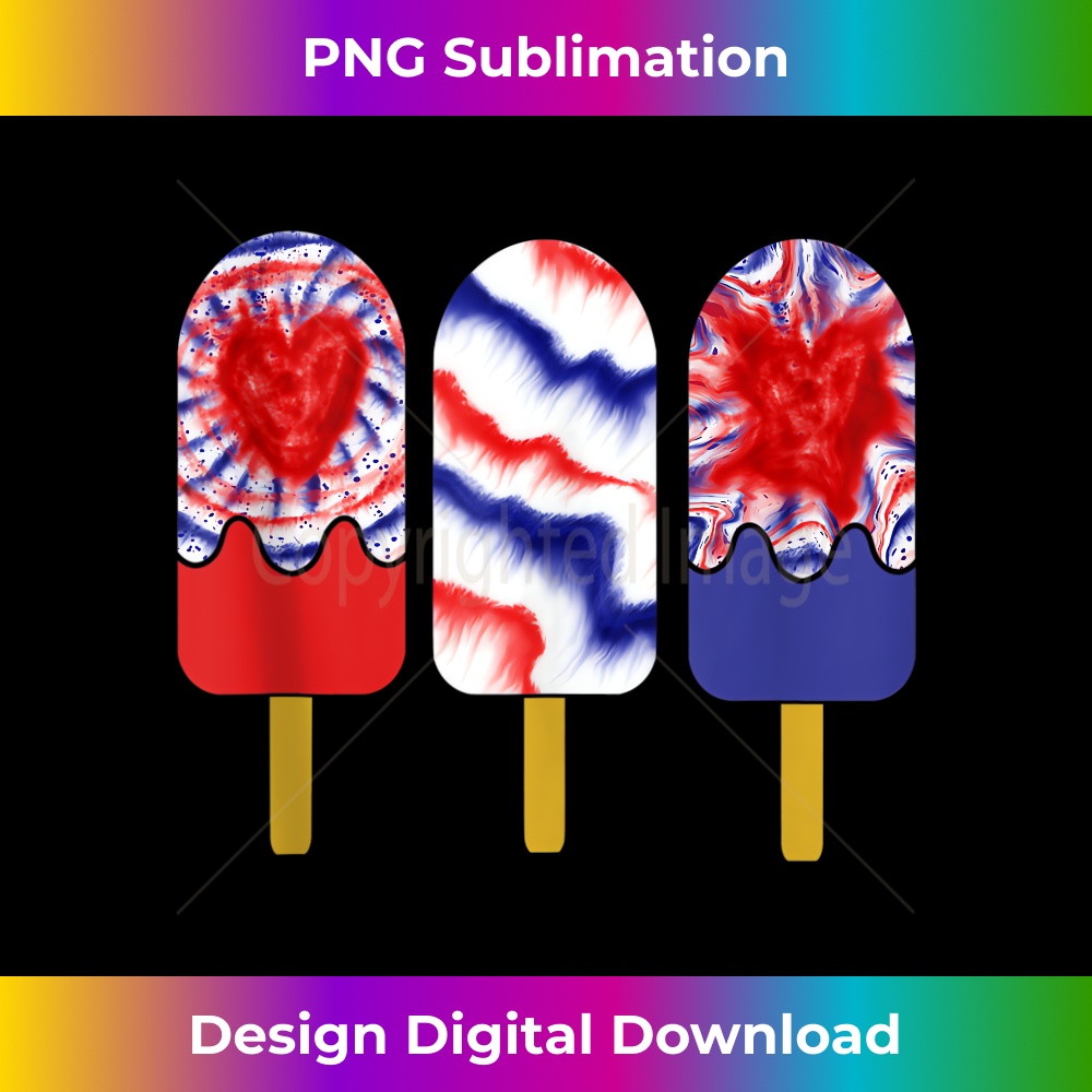 American Flag Popsicle 4th of July Patriotic Tie Dye Graphic - Digital Sublimation Download File