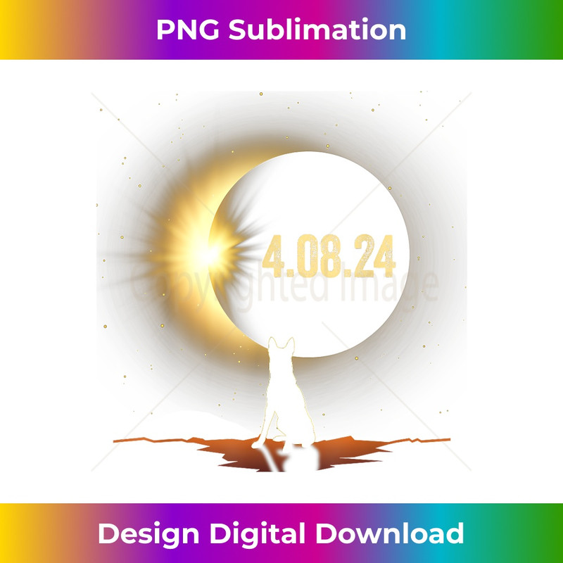 Total Solar Eclipse 2024 Dog s Belgian Malinois Dog Lover 1 - Artistic Sublimation Digital File