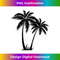 Black White Palm Trees Summer Sun Beach - High-Resolution PNG Sublimation File
