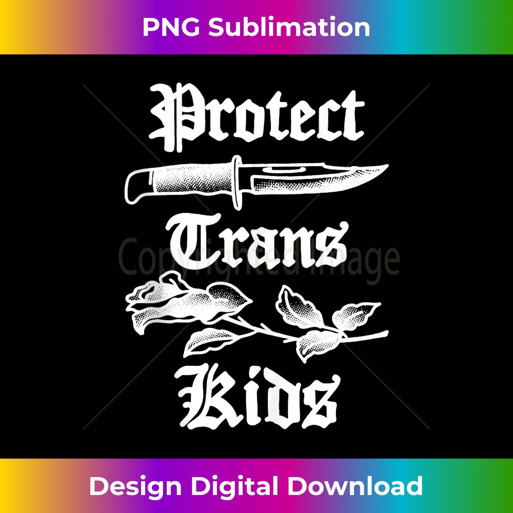 Protect Trans Knife LGBTQ Rose Ally Trans Pride Flag 1 - Instant Sublimation Digital Download