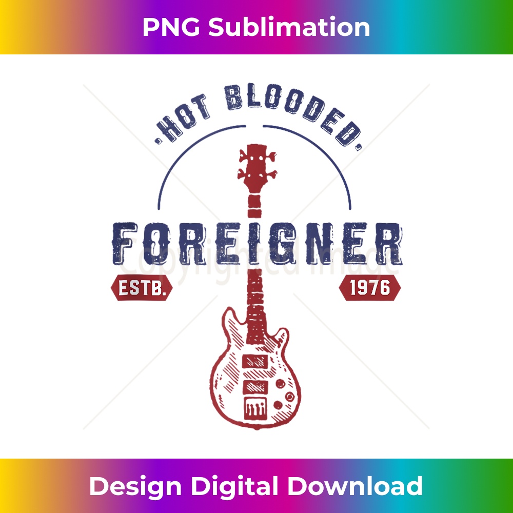 Foreigner Hot Blooded Guitar Officially Licensed - High-Resolution PNG Sublimation File