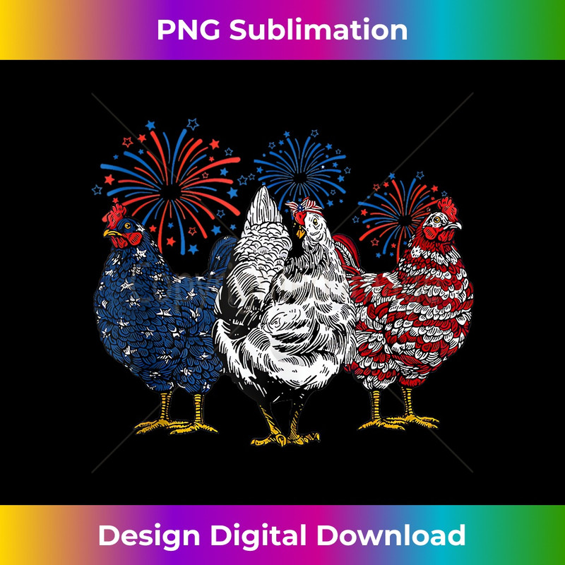 4th of July Chicken USA Flag Patriotic - Trendy Sublimation Digital Download