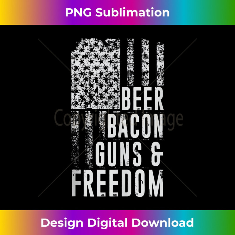 Patriotic USA Flag Design - Beer Bacon Guns And Freedom 1 - High-Quality PNG Sublimation Download
