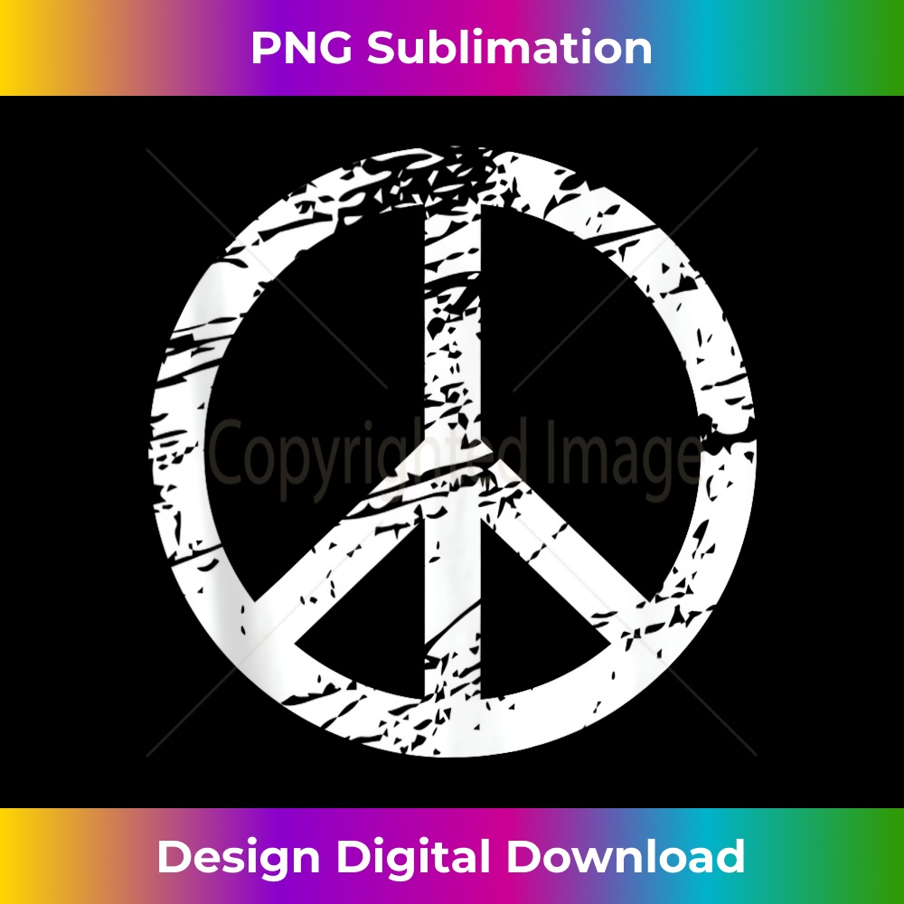 vintage white distressed peace sign symbolic design  1 - Modern Sublimation PNG File