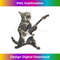 Funny Cat Playing Guitar, Rock Kitty On A Bass Guitar - Premium PNG Sublimation File