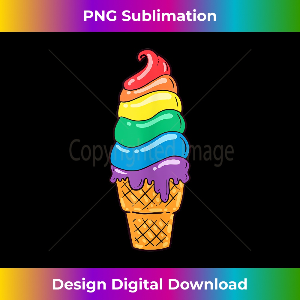 Gay Pride  LGBT Rainbow Ice Cream - Decorative Sublimation PNG File