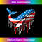 Paint Drip Whale American USA Flag 4th of July Whale 1 - Elegant Sublimation PNG Download