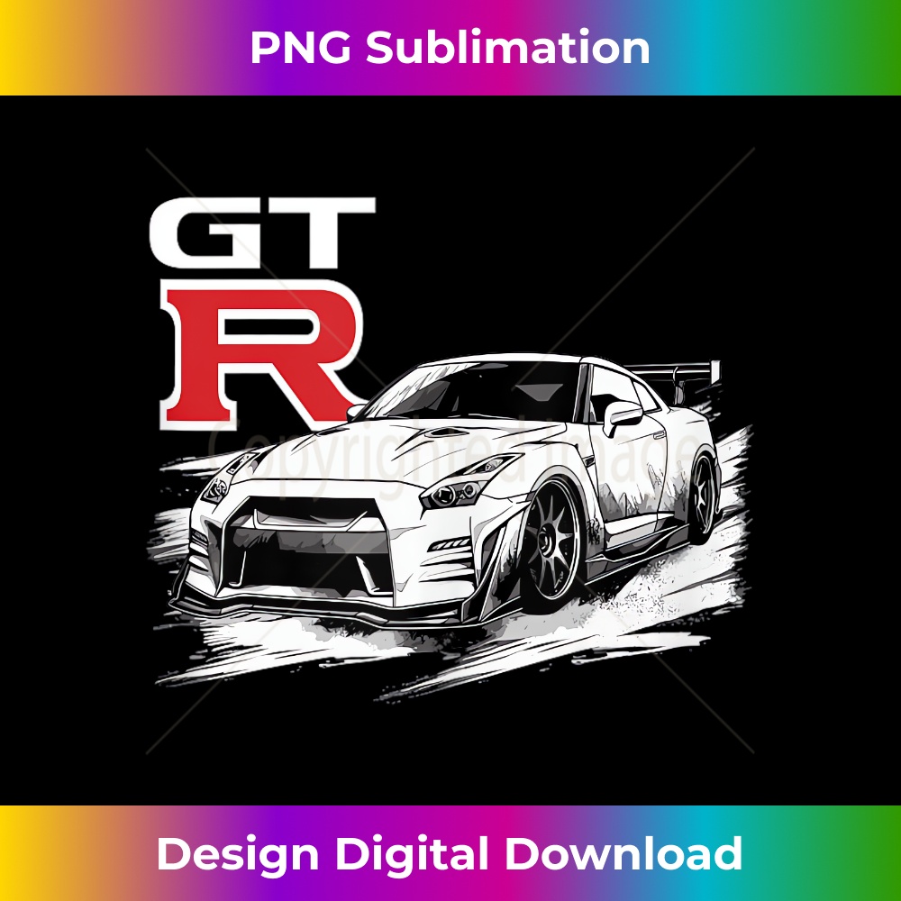 GT R 35 JDM Street Racing Drag Drift Sports Car - High-Resolution PNG Sublimation File