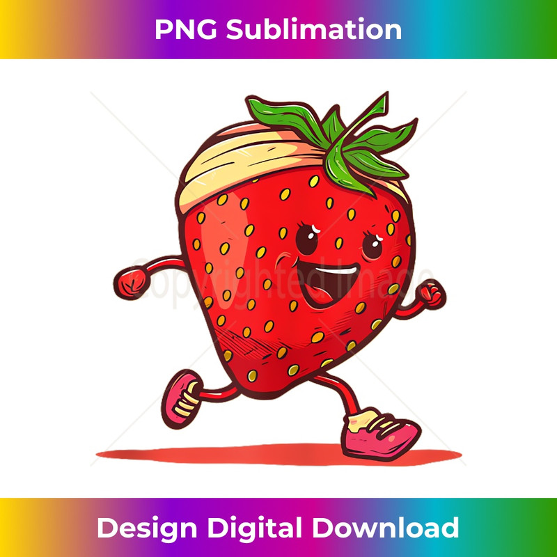 Happy running Strawberry for Sports Fans - Unique Sublimation PNG Download