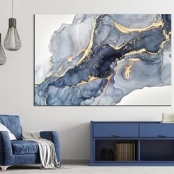 Abstract print Blue gold Marble wall art Abstract Canvas art Marble Wall decor Modern wall art Abstract Printable wall a