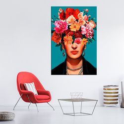 Frida Kahlo Photo, Frida Kahlo Poster, Frida Kahlo Canvas Art, Frida Kahlo Velvet Dress, Frida Kahlo Painting, Ready To