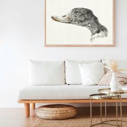 vintage ducks painting nursery animal decor canvas print poster framed farmhouse whimsical country rustic wall art room