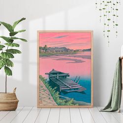 vintage japanese asian art tits on cherry branch blossoms floral botanical canvas print poster frame painting wall art t