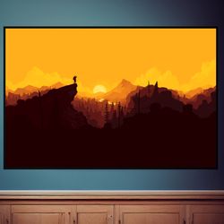 Firewatch Landscape Poster, Canvas Wall Art, Rolled Canvas Print, Canvas Wall Print, Game Poster