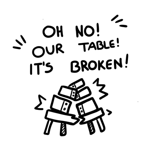 Broken Table Sign Our table It s broken (1) | Inspire Uplift