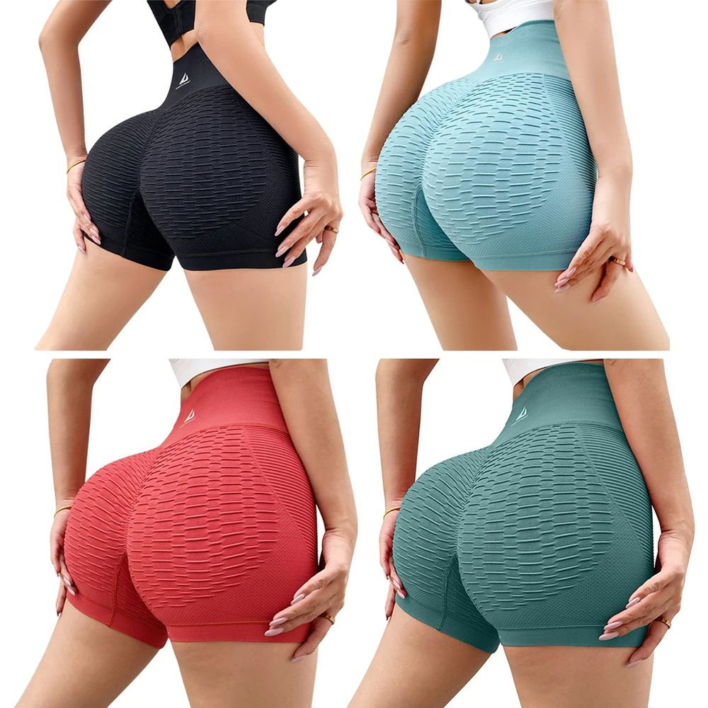 High Waisted Exercise Fitness Shorts For Women Butt Lifting Gym Running Yoga Shorts 6
