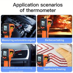 laser temperature gun digital infrared thermometer sensor for cooking, pizza oven, grill & engine