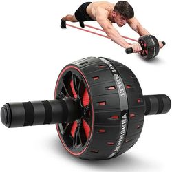 professional abdominal roller, heavy duty stainless steel ab wheel for core workout, muscle building & home fitness