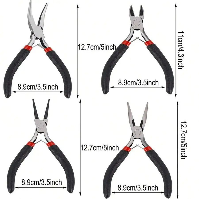 Professional Jewelry Pliers Kit Needle Nose Pliers Round Nose Pliers Wire Cutters For Jewelry Maki 3