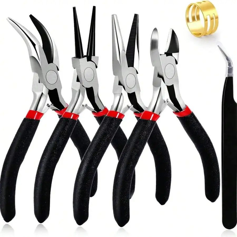 Professional Jewelry Pliers Kit Needle Nose Pliers Round Nose Pliers Wire Cutters For Jewelry Maki 6