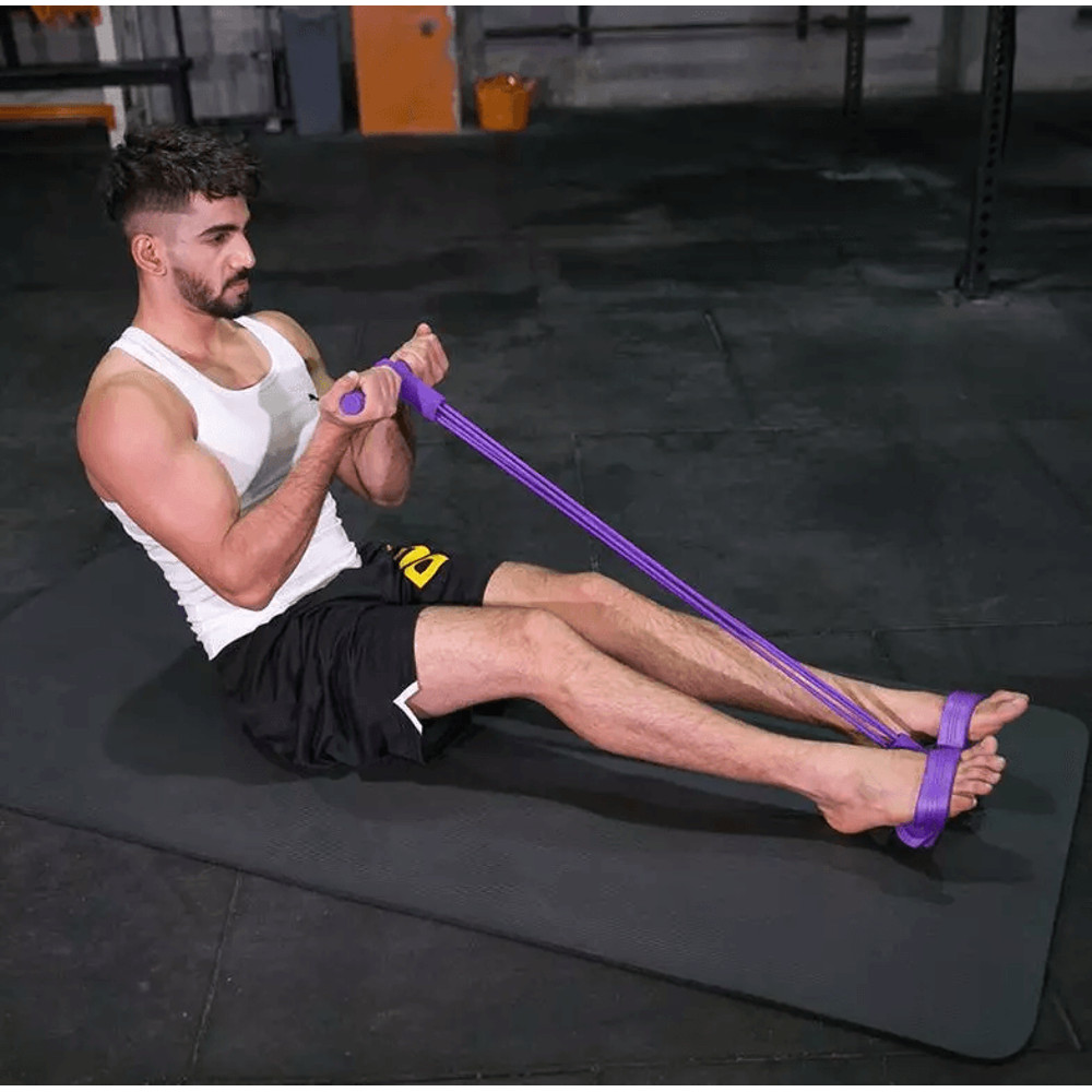Puller Rope Yoga Exercise Band Foot Pedal Resistance Trainer For Full Body Stretch Pull Home Workou 0