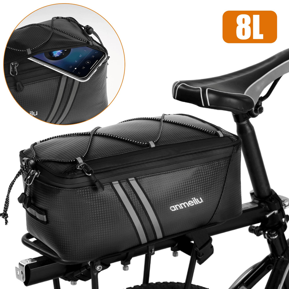 Waterproof Bike Rear Rack Bag Durable Cycling Storage Pouch Trunk Pannier For Commuters 0