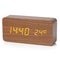 Wooden Digital Alarm Clock with LED Display & Temperature – Stylish Table Clock for Bedroom & Office