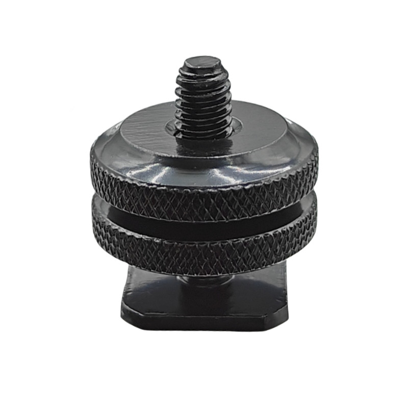 Dual Nut Cold Shoe Adapter – Double-Layer Phone Holder Bracket for Camera & Smartphone