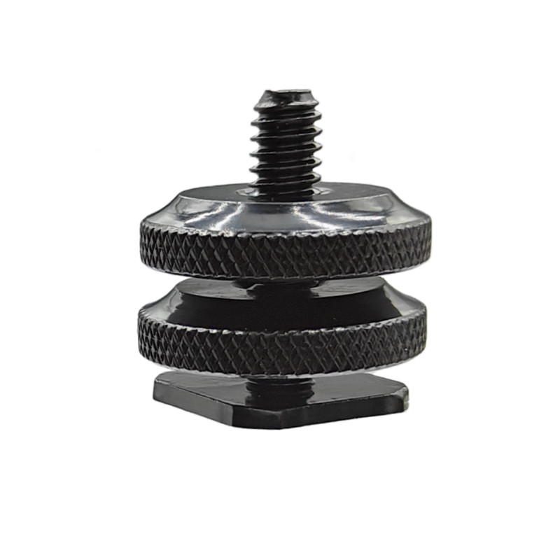 Dual Nut Cold Shoe Adapter – Double-Layer Phone Holder Bracket for Camera & Smartphone