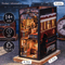 Detective Train Mystery DIY Book Nook 3D Wooden Dollhouse Puzzle with Touch Light Bookshelf Inser