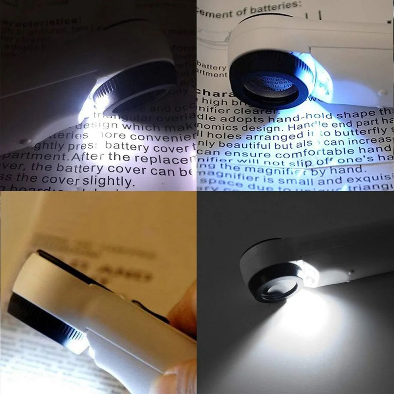 Handheld Magnifier With Dual LED Lights HD Glass Lens For Jewelry Diamond Jade And Mirror Inspectio 4