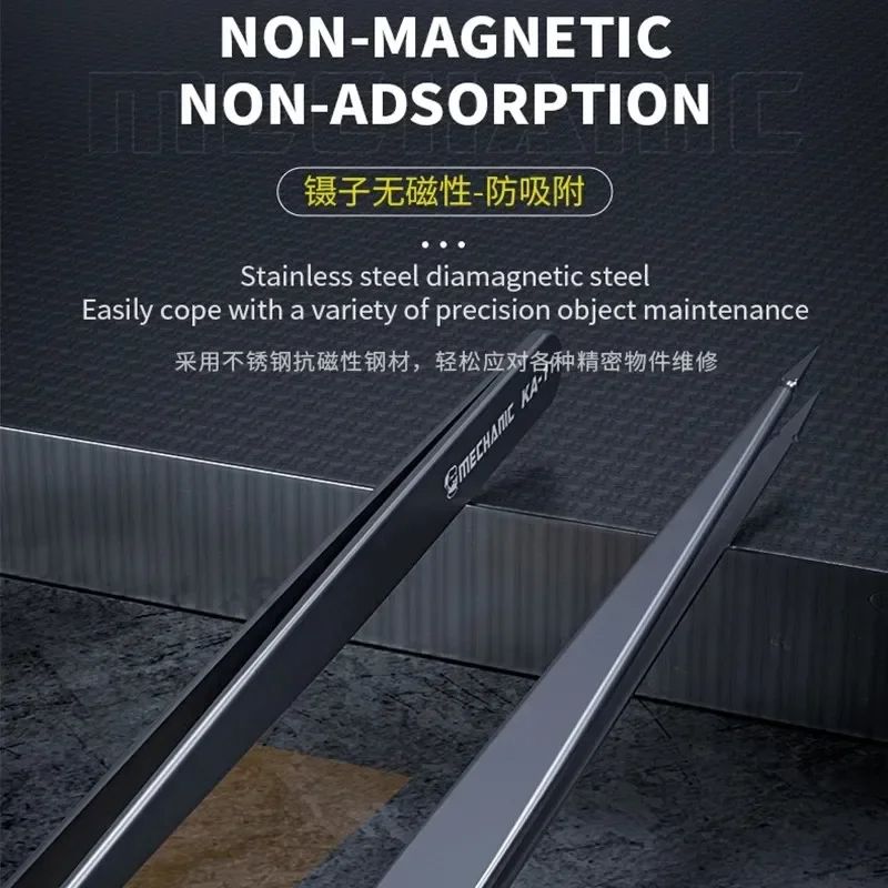 Stainless Steel Precision Tweezers AntiCorrosion High Hardness Clamping For Chip Tin Planting  Jump 3