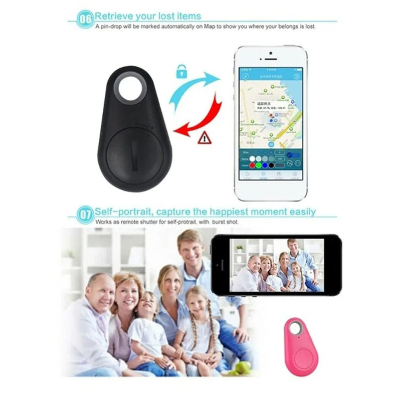 Wireless Mini Bluetooth GPS Tracker For Dogs Kids Wallets Bags AntiLost Alarm Tag Smart Key Finder 4
