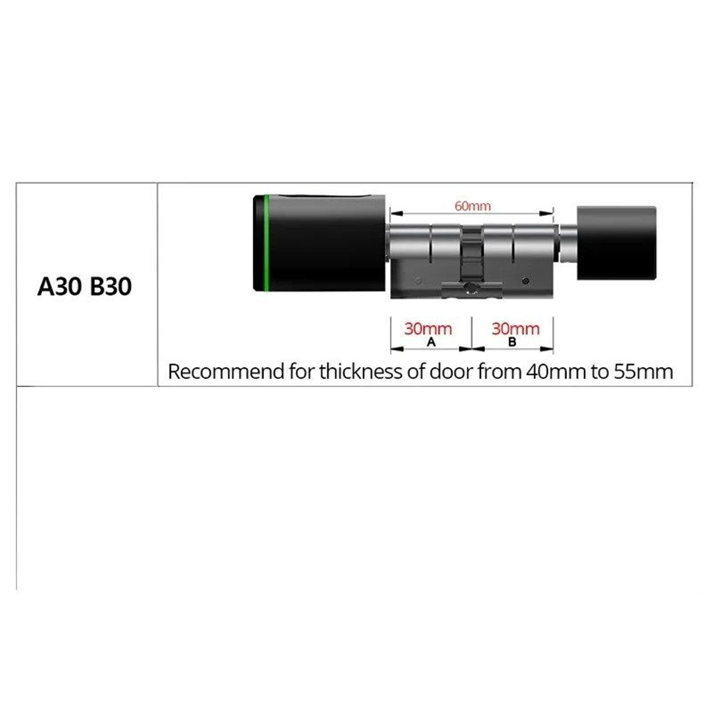 Tuya Bluetooth Smart Cylinder Lock Fingerprint IC Card Access Includes Battery Easy S1 Replacement 3