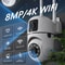 Dual Lens Outdoor WiFi Surveillance Camera PTZ Dual Screen AI Auto Tracking Waterproof Security IP 0