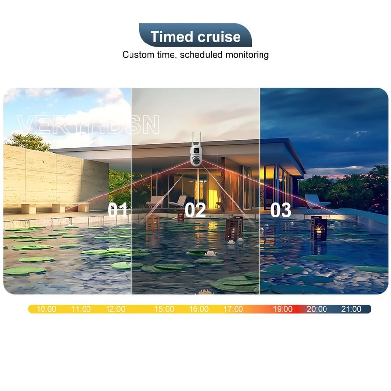 Dual Lens Outdoor WiFi Surveillance Camera PTZ Dual Screen AI Auto Tracking Waterproof Security IP 5