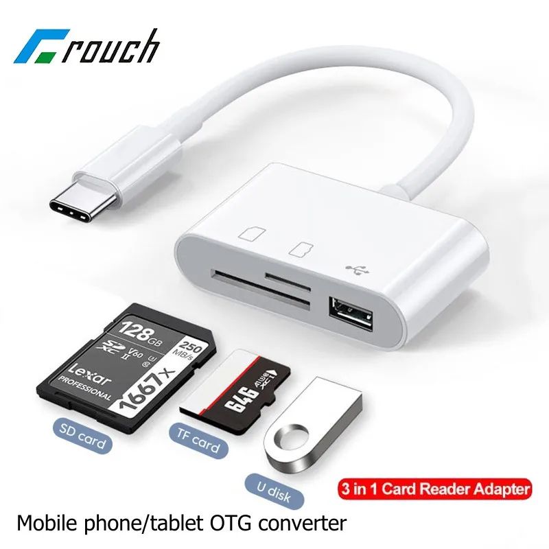 USB Type C OTG Card Reader SDTF Memory Adapter Compatible With Huawei Samsung Xiaomi Devices 0