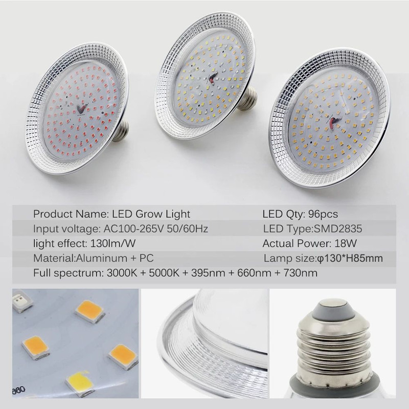 Full Spectrum LED Grow Light Bulb Sunlike Phytolamp For Plants Seedlings Flowers Greenhouse Tent Hy 3