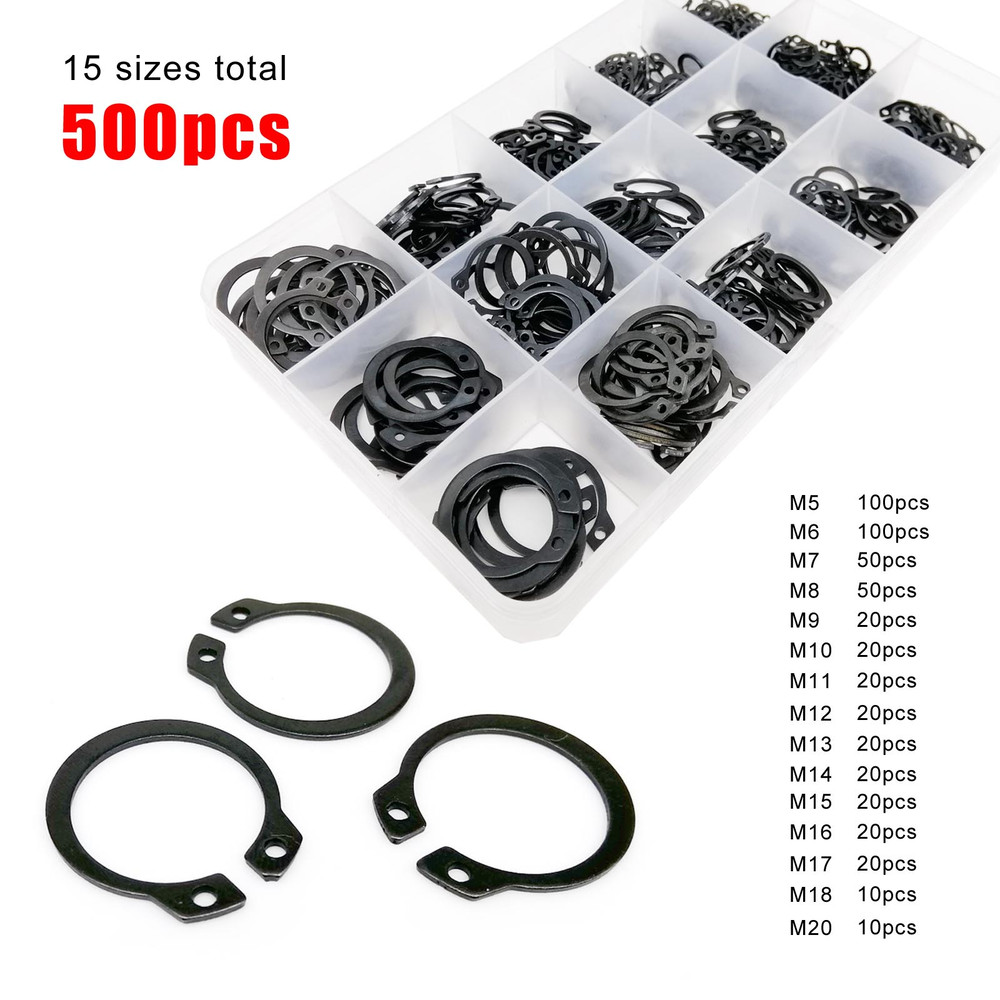 65mn Steel Retaining Clip Snap Ring 520mm GB894 Black CType External Circlip For Bearing Shaft 4